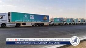 تحرك شاحنات المساعدات الإنسانية إلى قطاع غزة عبر معبري العوجة وكرم أبو سالم