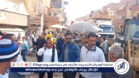 حملة مكبرة لرفع إشغالات الباعة الجائلين بمدينة أبنوب فى أسيوط
