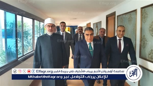 محافظ الدقهلية يستقبل مفتي الجمهورية للتهنئة بالعيد القومي للمحافظة وأداء صلاة الجمعة بمسجد النصر بالمنصورة