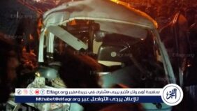 اصابة 16 شخص في خادث تصادم ميكروباص ونقل علي طريق جمصة الدولي