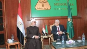 رئيس جامعة المنوفية ومحافظ المنوفية يستقبلان مفتي الديار المصرية